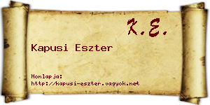 Kapusi Eszter névjegykártya